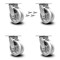 Service Caster 5 Inch V Groove Semi Steel Swivel Caster Set with Roller Bearing and Swivel Lock SCC-30CS520-VGR-BSL-4 - alternate 1